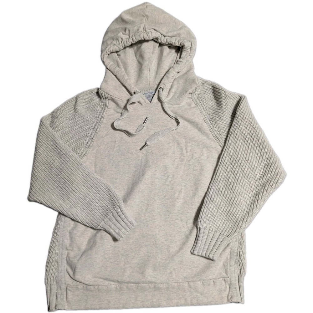 Carbon2Cobalt Postgrad Womens Mixed‎ Media Hoodie Sweater Oatmeal Size M